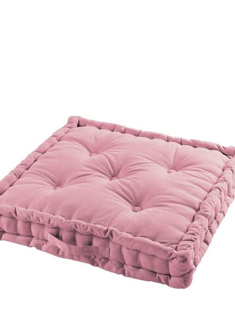 Coussin de sol 60x60 cm Panama dragée coton Rose - Kiabi