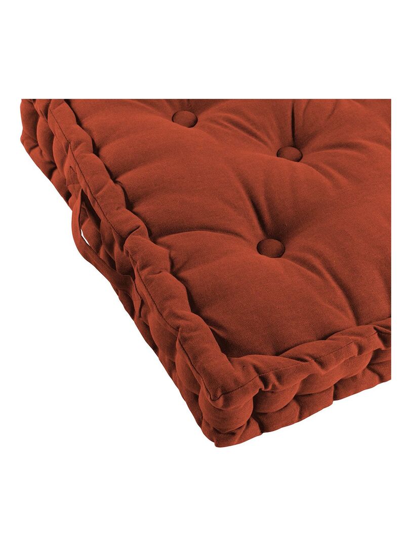 Coussin de sol 60x60x10 cm Panama terracotta coton Rouge - Kiabi