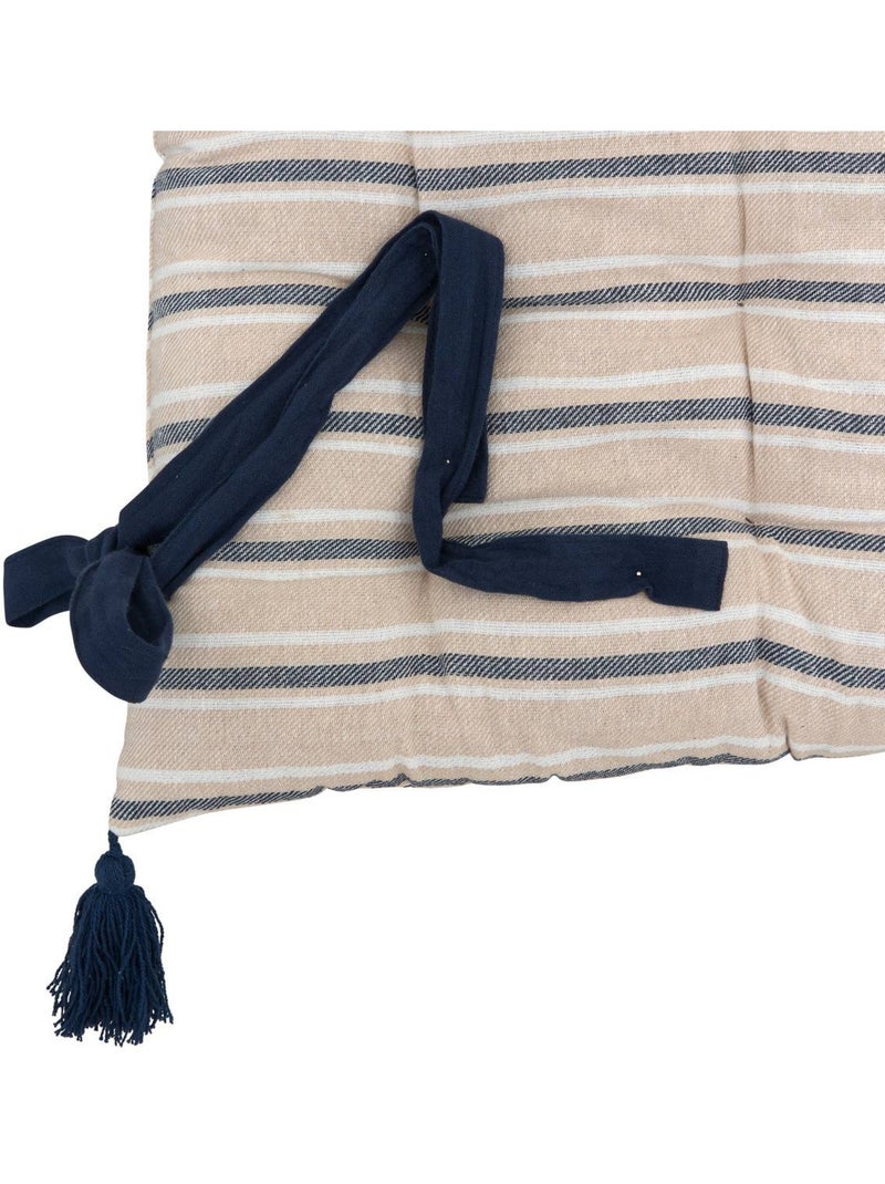 Coussin de sol à rayures en coton GROOVE Bleu marine - Kiabi
