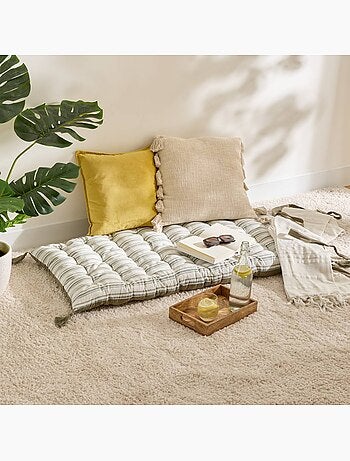 Coussin de sol à rayures en coton GROOVE