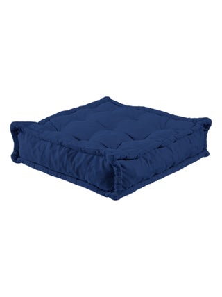 Coussin de sol assise 95 x 95 cm bleu foncé