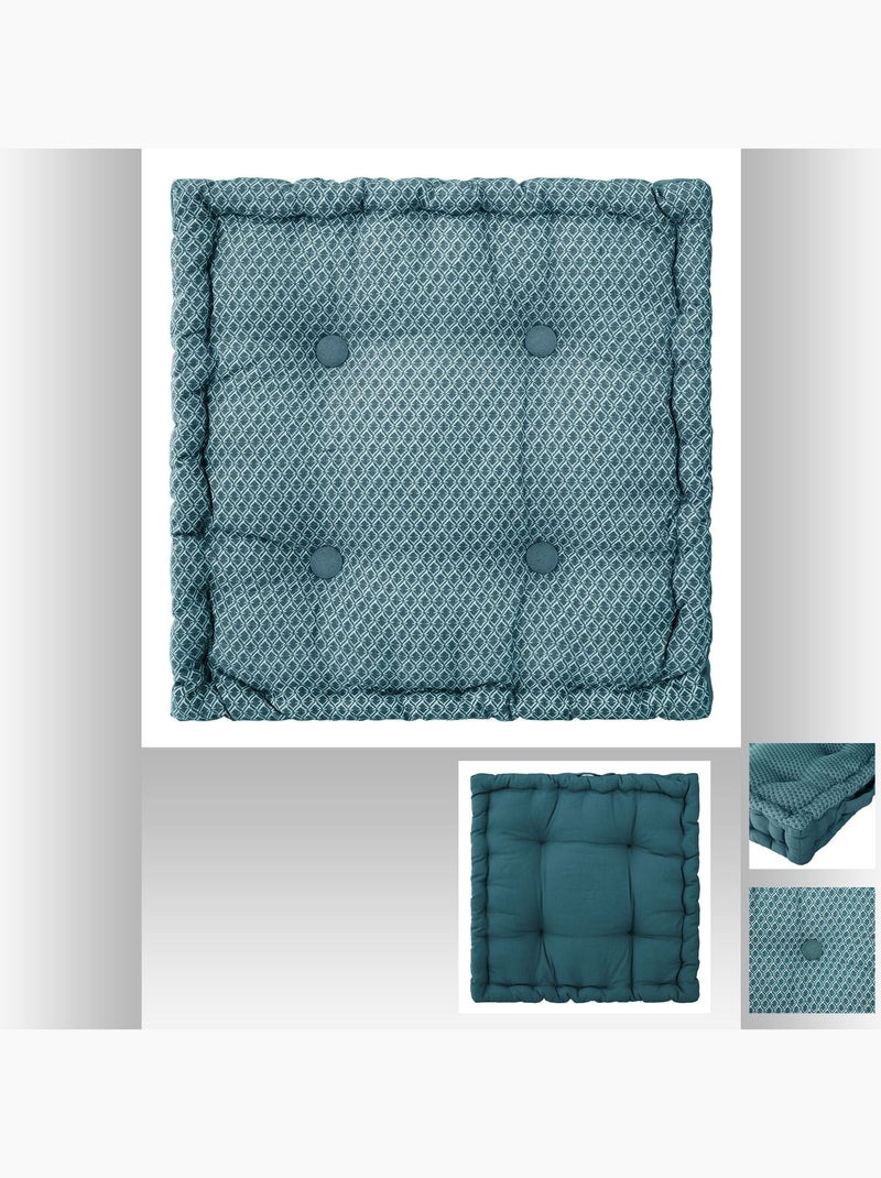 Coussin de sol au  style géométrique Bleu - Kiabi