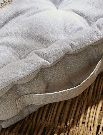 Coussin de sol avec broderies coton uni CHARME
