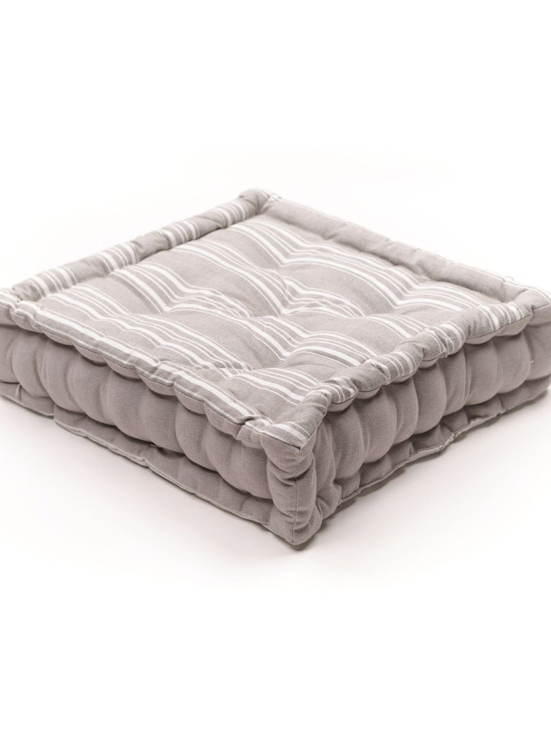 Coussin de sol avec broderies coton uni CHARME Beige - Kiabi