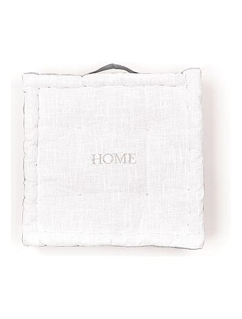 Coussin de sol avec broderies coton uni CHARME