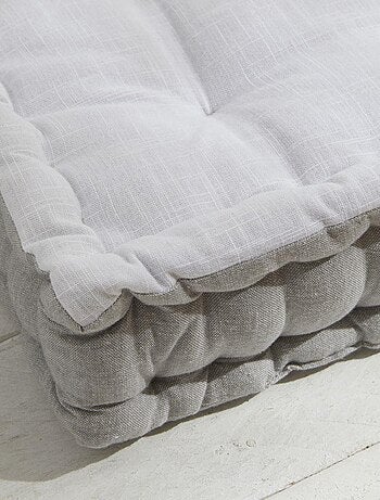 Coussin de sol avec broderies coton uni CHARME