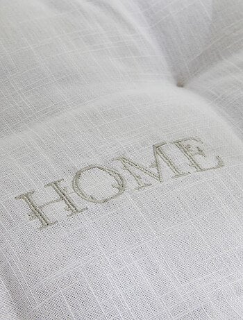 Coussin de sol avec broderies coton uni CHARME