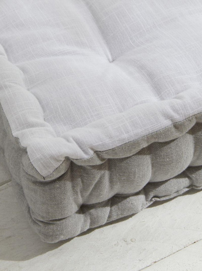 Coussin de sol avec broderies coton uni CHARME Gris - Kiabi