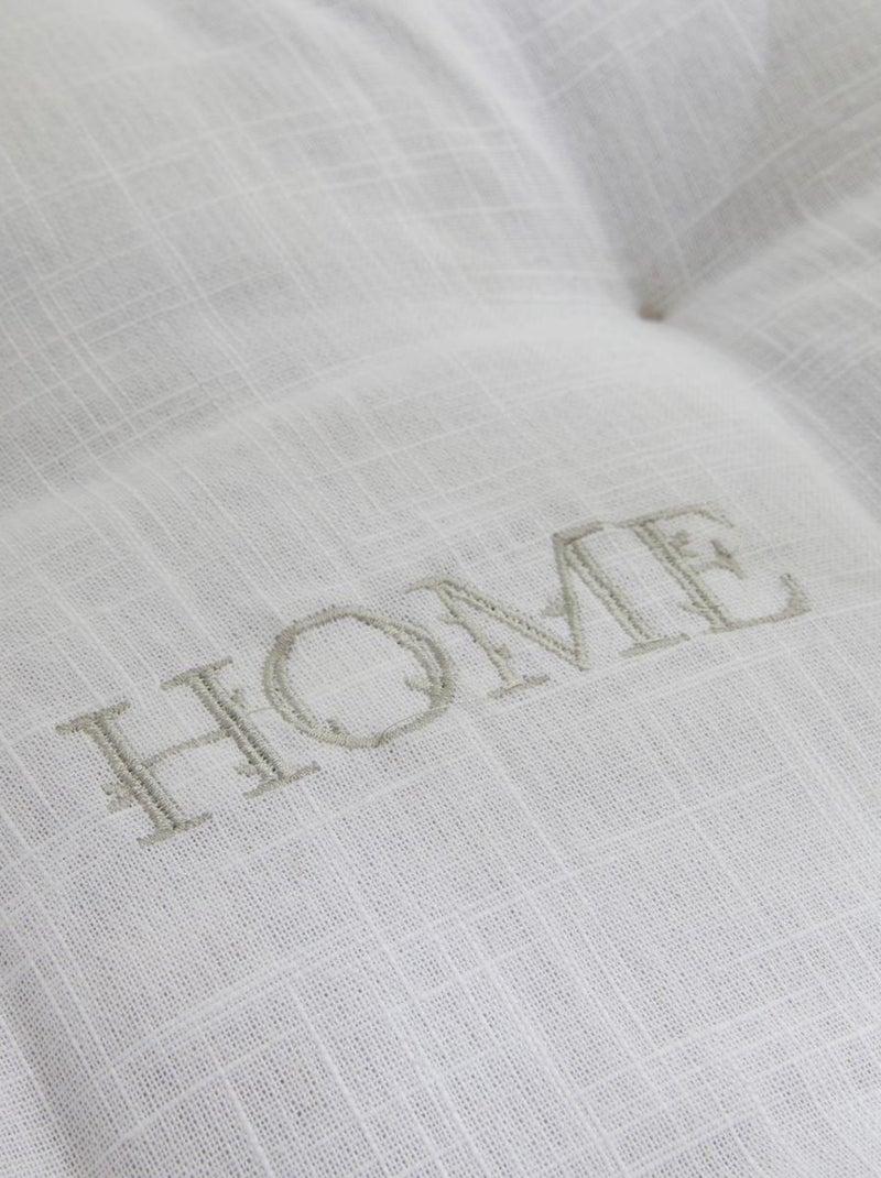 Coussin de sol avec broderies coton uni CHARME Gris - Kiabi