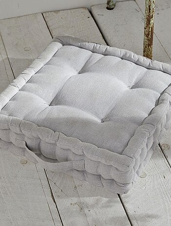 Coussin de sol avec broderies coton uni CHARME