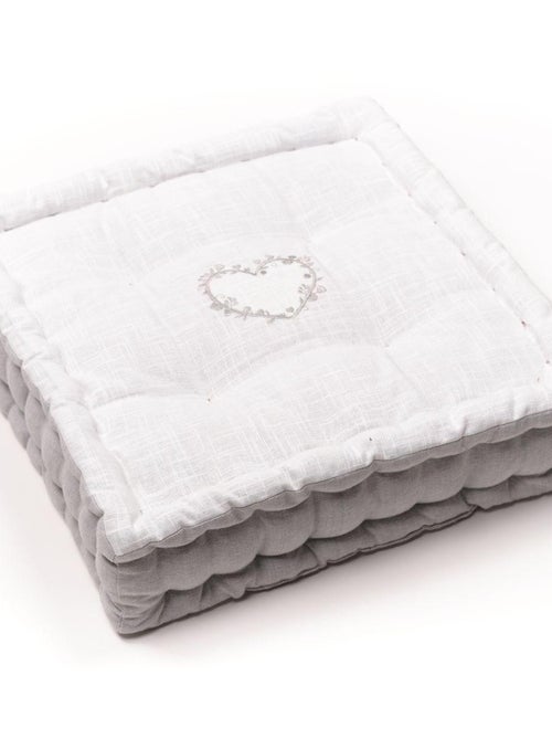 Coussin de sol avec broderies coton uni CHARME - Kiabi Coussin de sol avec broderies coton uni CHARME - Kiabi