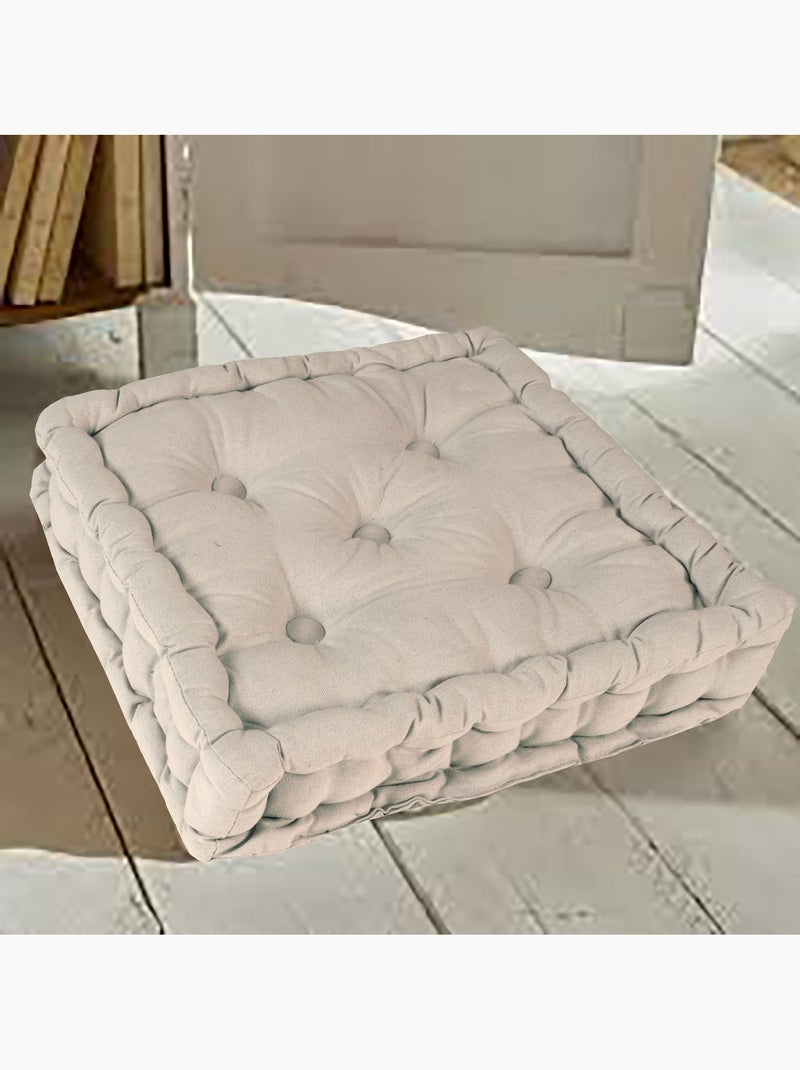 Coussin de sol bicolore capitonné super épais 10cm, Athmosphère /Anse Anthracite Beige - Kiabi
