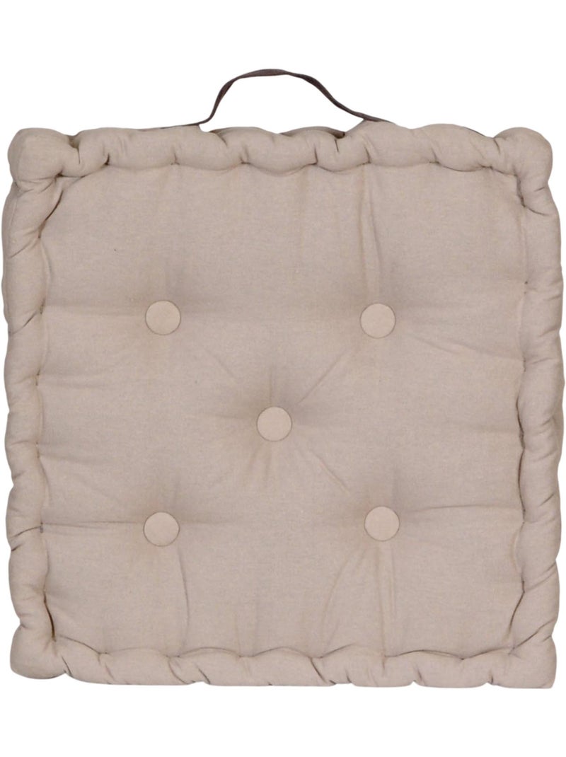 Coussin de sol bicolore capitonné super épais 10cm, Athmosphère /Anse Anthracite Beige - Kiabi