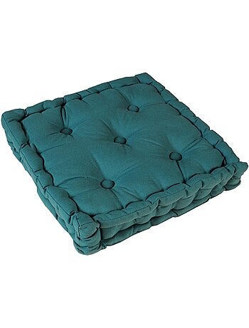 Coussin de sol bicolore capitonné super épais 10cm, Kaki / Imprimé Floral Kaki