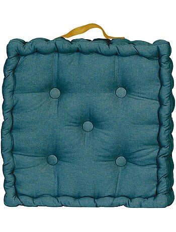 Coussin de sol bicolore capitonné super épais 10cm, Kaki / Imprimé Floral Kaki