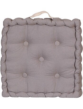 Coussin de sol bicolore capitonné super épais 10cm, Kaki / Imprimé Floral Kaki