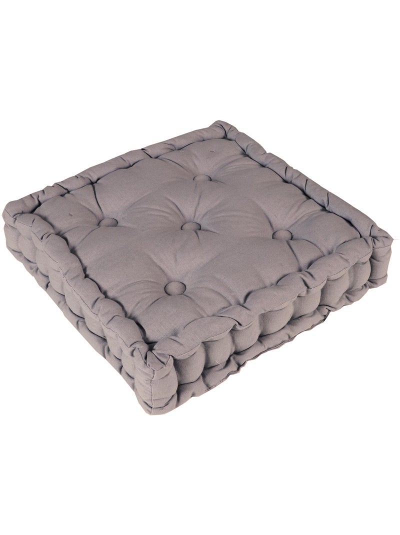 Coussin de sol bicolore capitonné super épais 10cm, Gris / Anse Galet Gris - Kiabi
