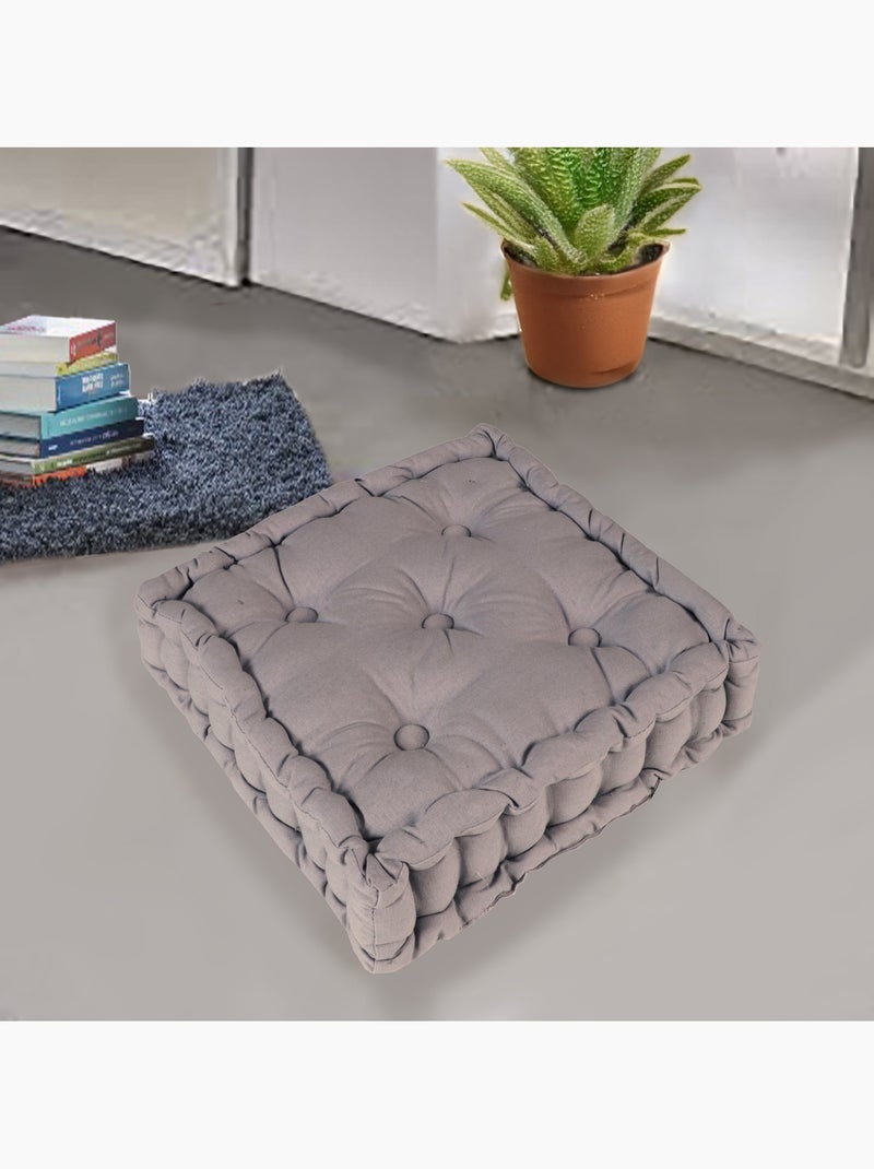 Coussin de sol bicolore capitonné super épais 10cm, Gris / Anse Galet Gris - Kiabi