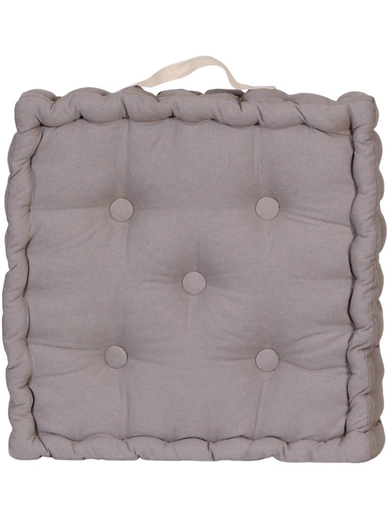 Coussin de sol bicolore capitonné super épais 10cm, Gris / Anse Galet Gris - Kiabi