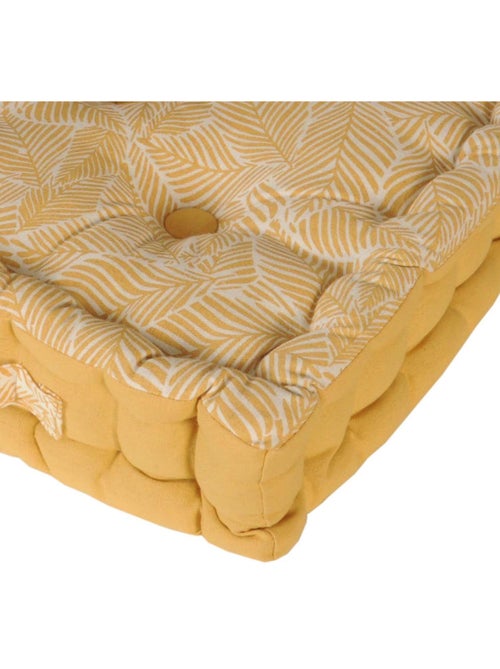 Coussin de sol bicolore capitonné super épais 10cm, Jaune / Imprimé Floral Jaune - Kiabi Coussin de sol bicolore capitonné super épais 10cm, Jaune / Imprimé Floral Jaune - Kiabi