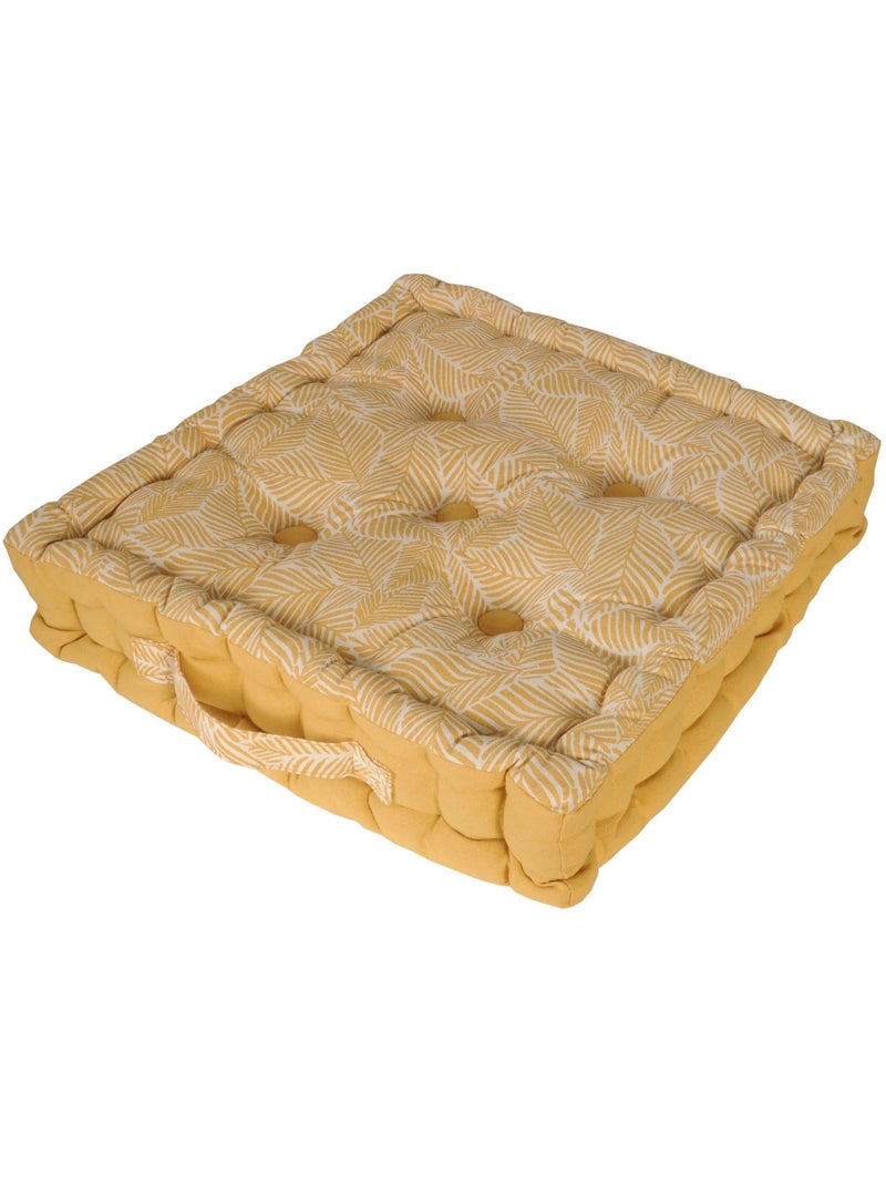 Coussin de sol bicolore capitonné super épais 10cm, Jaune / Imprimé Floral Jaune Jaune - Kiabi