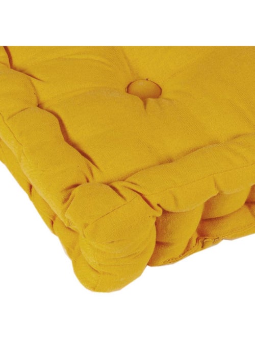 Coussin de sol bicolore capitonné super épais 10cm, Moutarde / Anse Bleu Canard - Kiabi Coussin de sol bicolore capitonné super épais 10cm, Moutarde / Anse Bleu Canard - Kiabi
