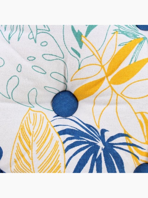Coussin de sol blanc motifs tropical 40x40cm - Kiabi