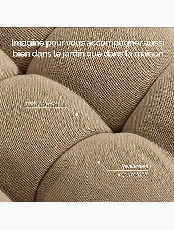 Coussin de sol capitonné avec poignée, revêtement imperméable - linxor