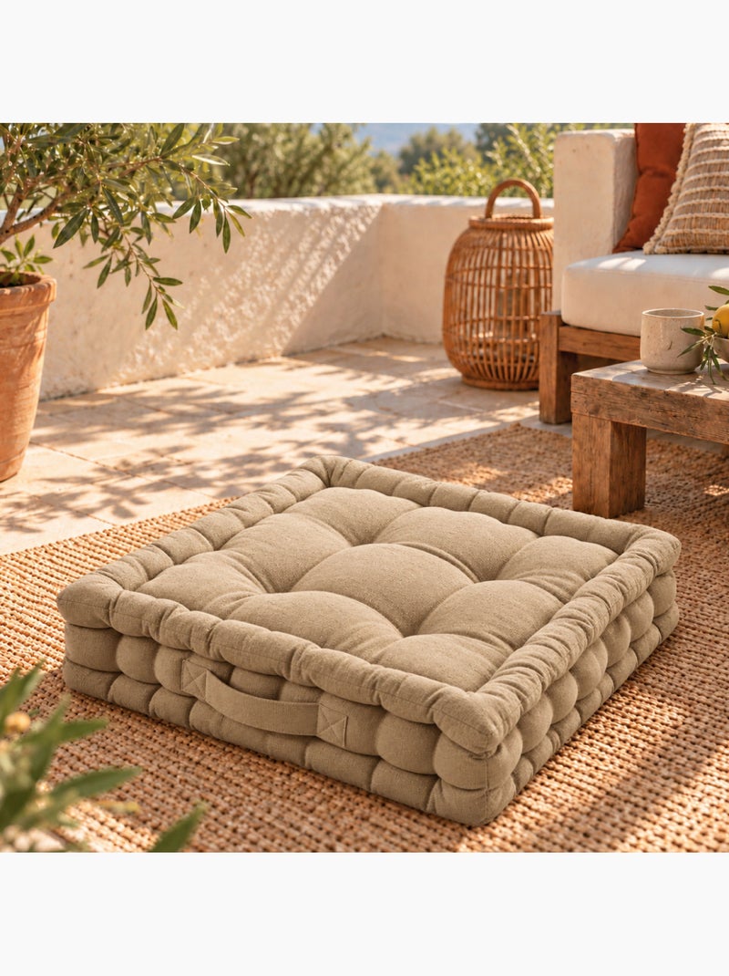 Coussin de sol capitonné avec poignée, revêtement imperméable - linxor Beige - Kiabi