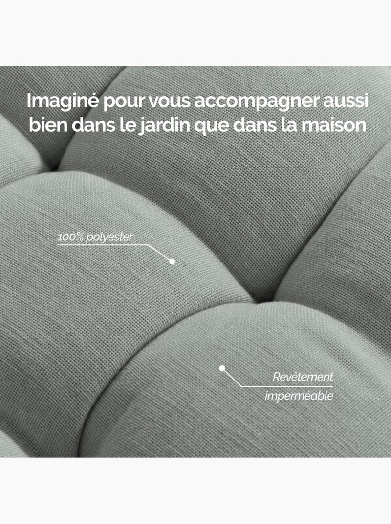 Coussin de sol capitonné avec poignée, revêtement imperméable - linxor Gris clair - Kiabi