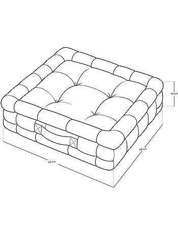 Coussin de sol capitonné avec poignée, revêtement imperméable - linxor