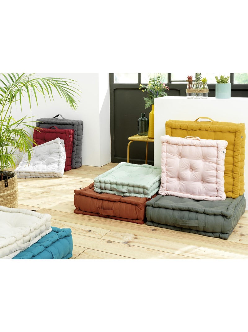 Coussin de sol capitonné – Coton Déperlant Anti-UV gris anthracite - Kiabi