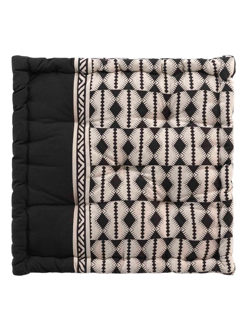 Coussin de sol coton 60 x 60 cm Ethno Noir - Kiabi