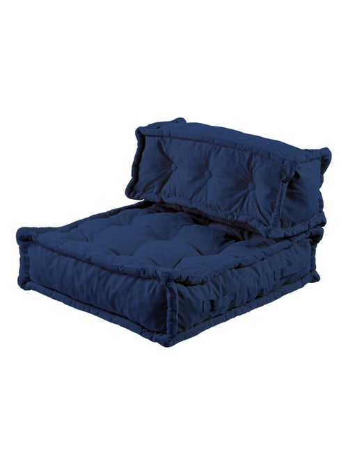 Coussin de sol dossier 95x40 cm bleu foncé - Kiabi