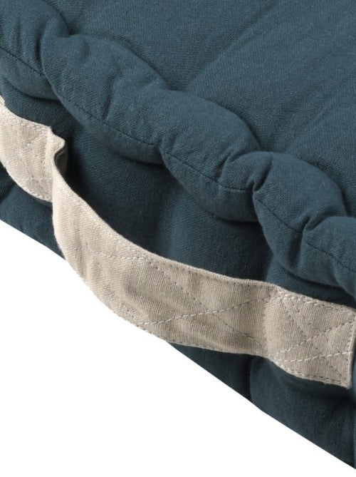 Coussin de sol Duo cobalt lin 100% coton - Kiabi Coussin de sol Duo cobalt lin 100% coton - Kiabi