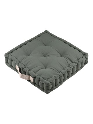 Coussin de sol Duo cobalt lin 100% coton