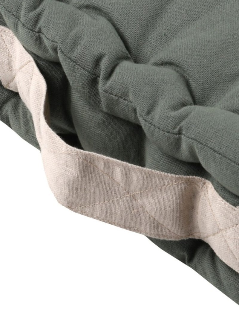 Coussin de sol Duo cobalt lin 100% coton Vert - Kiabi
