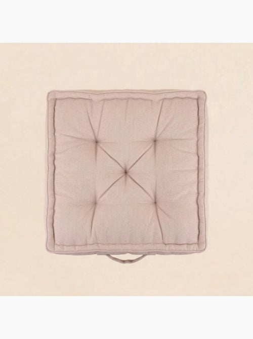 Coussin de sol effet lin déperlant & anti-uv beige 60x60cm - Kiabi Coussin de sol effet lin déperlant & anti-uv beige 60x60cm - Kiabi