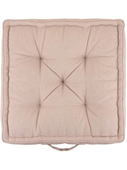 Coussin de sol effet lin déperlant & anti-uv beige 60x60cm - Kiabi Coussin de sol effet lin déperlant & anti-uv beige 60x60cm - Kiabi