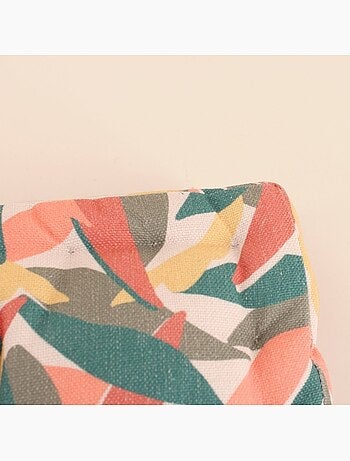 Coussin de sol effet lin déperlant & anti-uv imprimé coloré 60x60cm