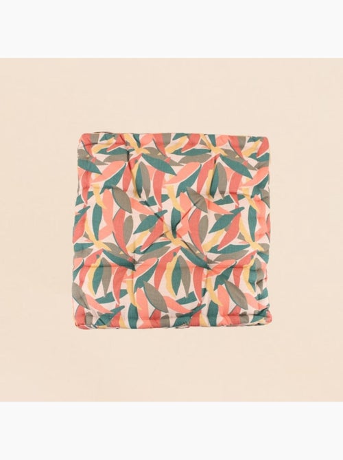 Coussin de sol effet lin déperlant & anti-uv imprimé coloré 60x60cm - Kiabi