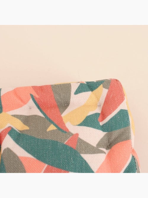 Coussin de sol effet lin déperlant & anti-uv imprimé coloré 60x60cm - Kiabi