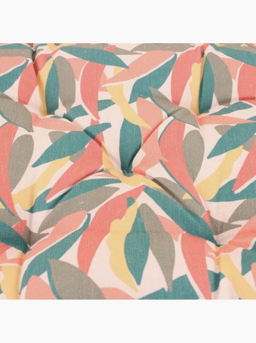 Coussin de sol effet lin déperlant & anti-uv imprimé coloré 60x60cm - Kiabi