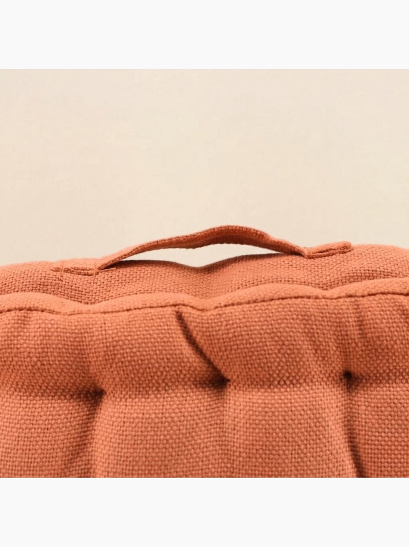 Coussin de sol effet lin déperlant & anti-uv terracotta 60x60cm Terre cuite - Kiabi
