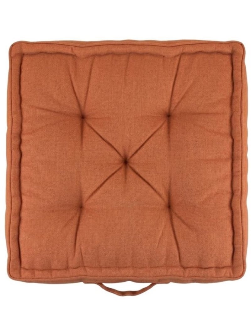 Coussin de sol effet lin déperlant & anti-uv terracotta 60x60cm Terre cuite - Kiabi