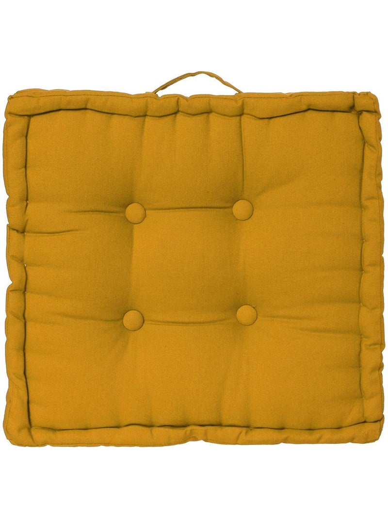 Coussin de sol en coton ANJALI Ocre - Kiabi