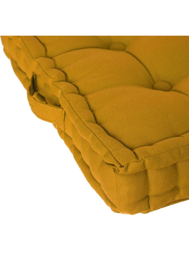 Coussin de sol en coton ANJALI Ocre - Kiabi