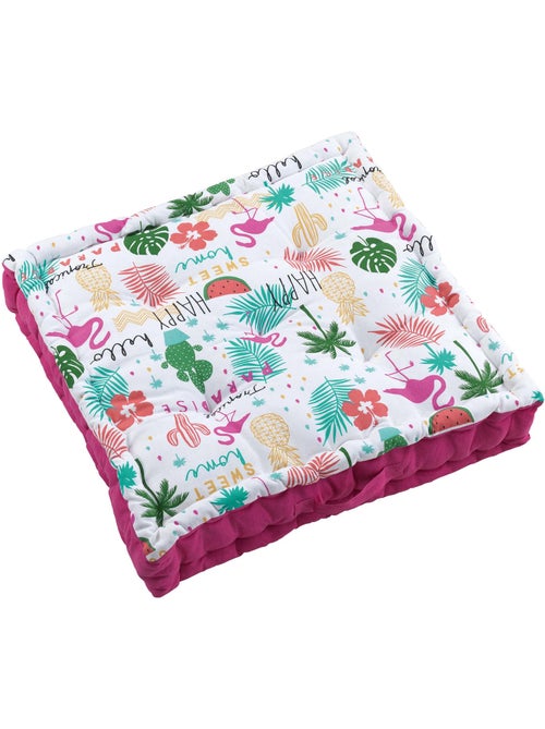 Coussin de sol en coton matelassé Flamant Rose 60cm - Kiabi Coussin de sol en coton matelassé Flamant Rose 60cm - Kiabi