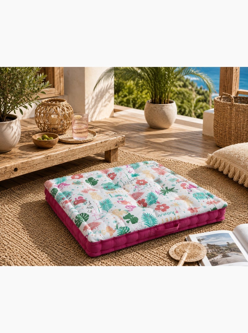 Coussin de sol en coton matelassé Flamant Rose 60cm Rose - Kiabi