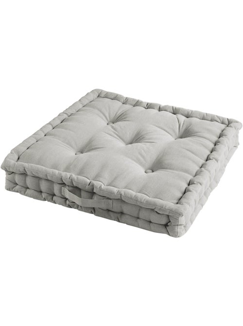 Coussin de sol en coton matelassé lin 60x60cm - Kiabi Coussin de sol en coton matelassé lin 60x60cm - Kiabi
